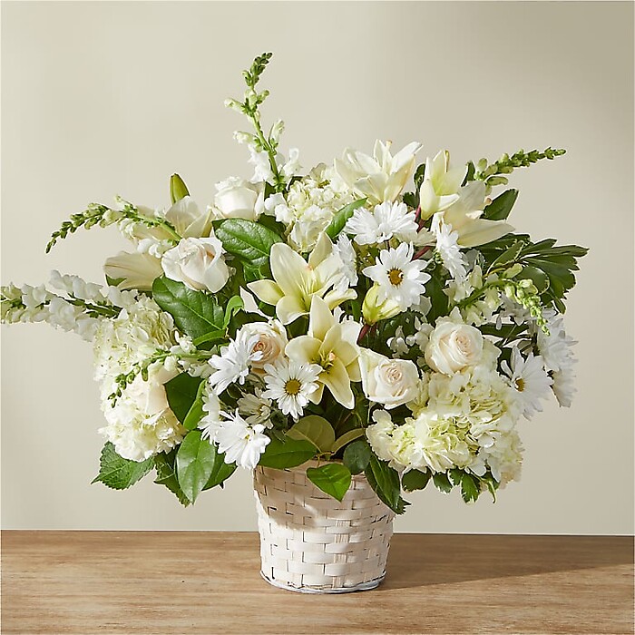 Ivory Elegance Floral Basket