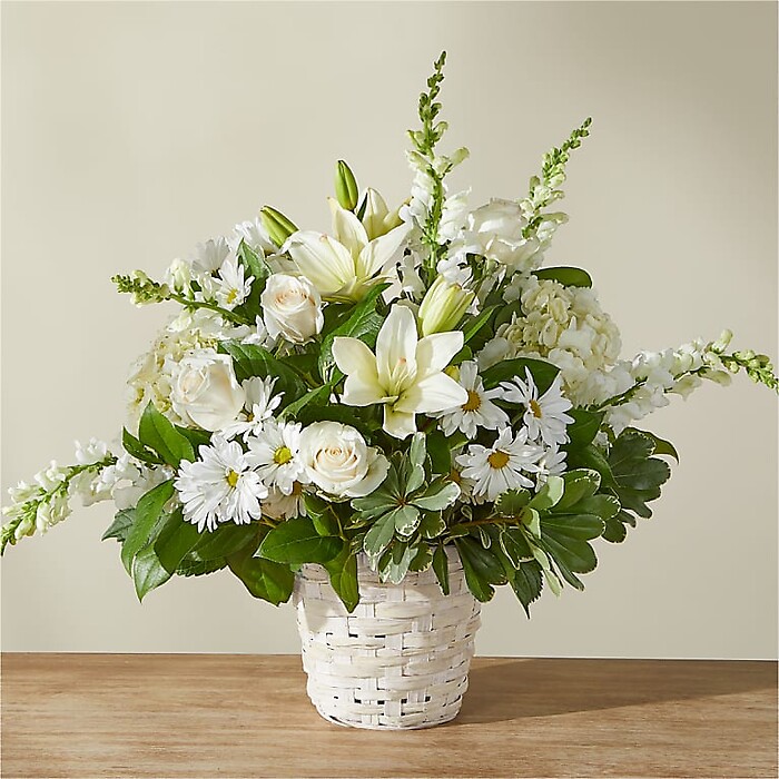 Ivory Elegance Floral Basket