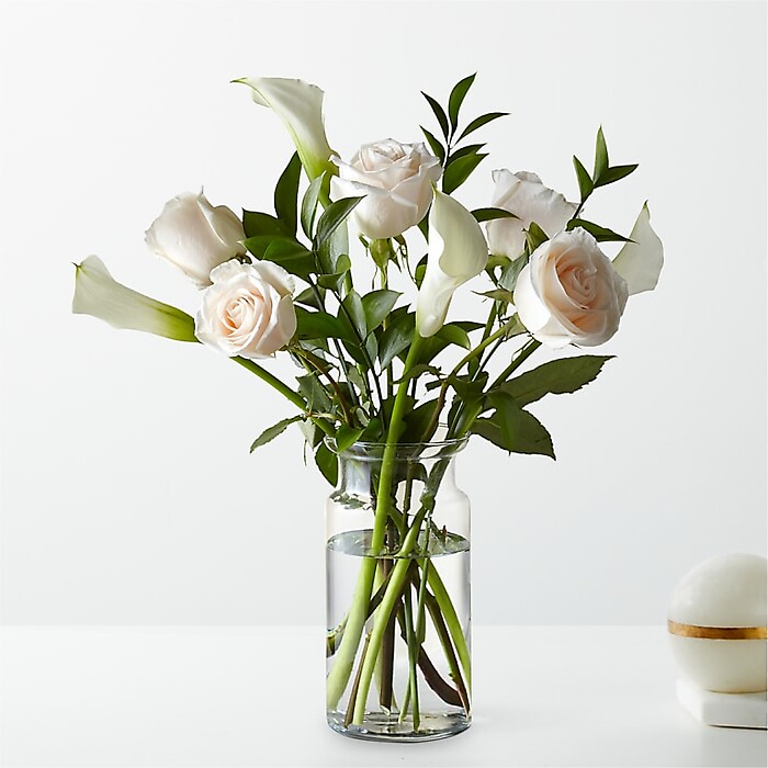 Vision in Ivory Rose and Calla Lily Bouquet